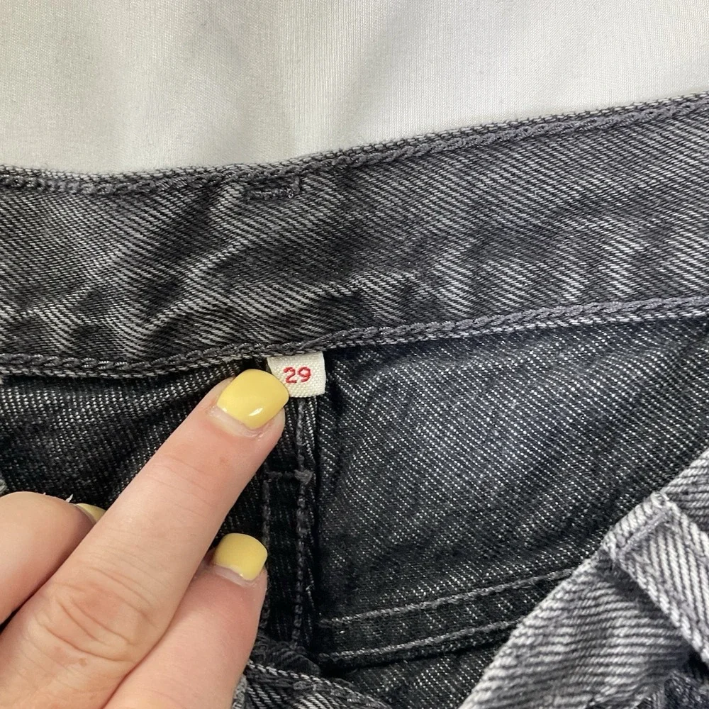 Levi's 501 Cutoff Shorts Womens Size 29 Black Faded Denim Frayed 201
